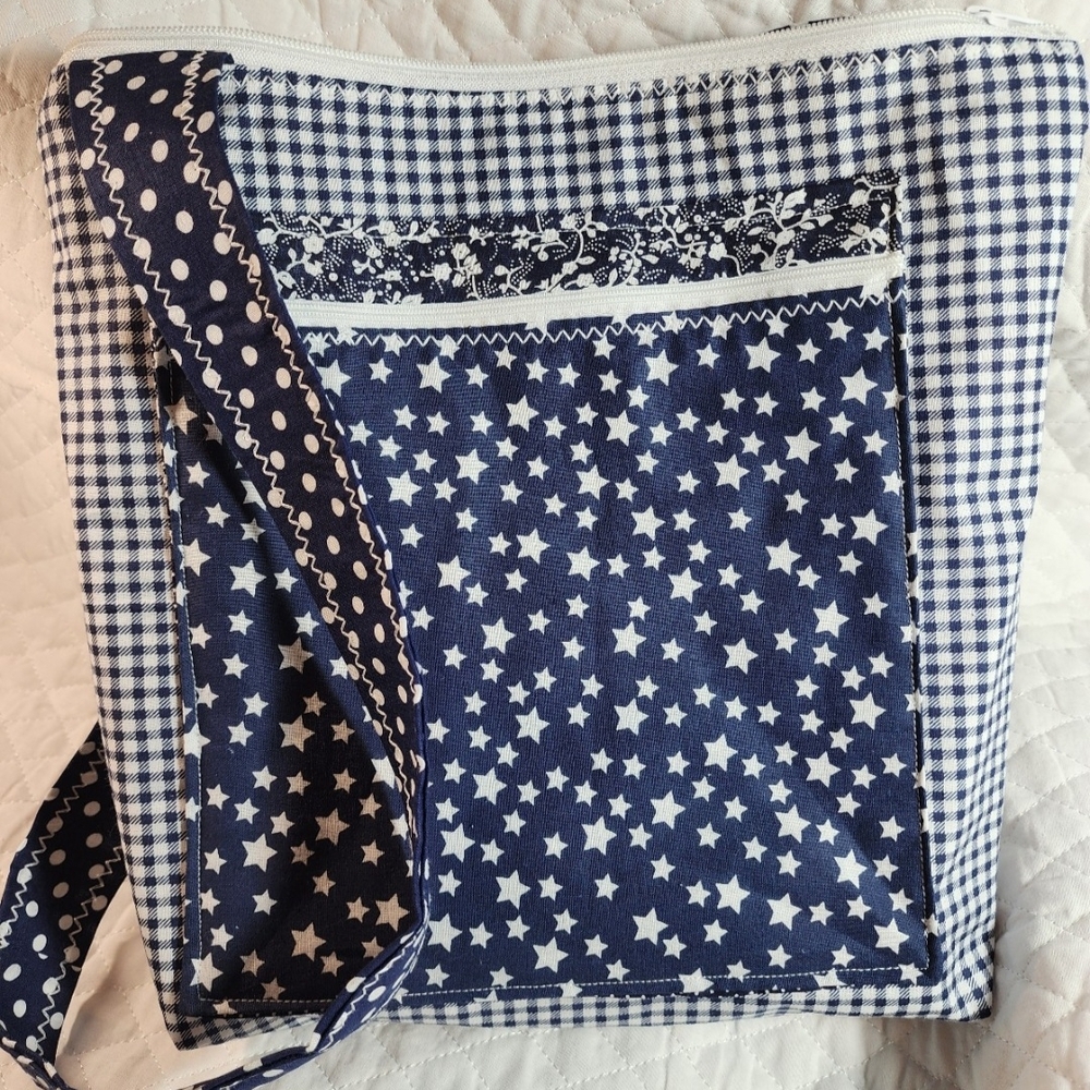 Navy Blue Star Pattern Crossbody Bag
